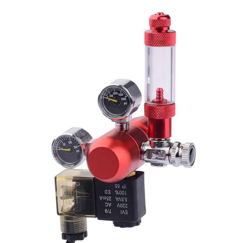 ST-03-1 Akuarium CO2 Solenoid Valve Dwi Bubble Counter Regulator
